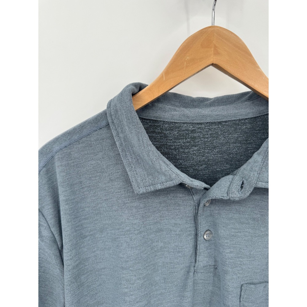 Vuori Ace Polo Mens L Blue Pique Slim Fit Chest Pocket V164 - Picture 10 of 11